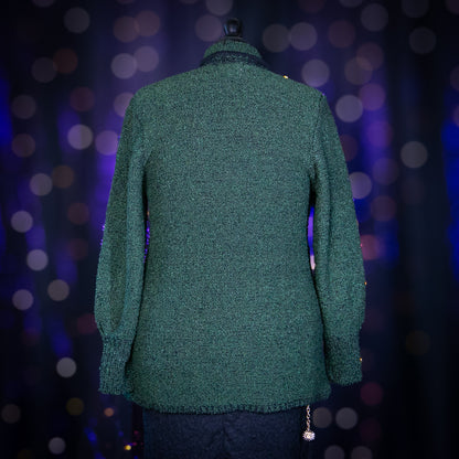 green lit cardigan sweater duster