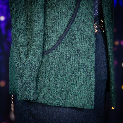 green lit cardigan sweater duster