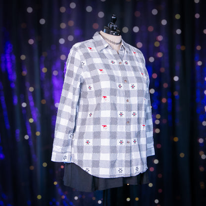 plaid santa top