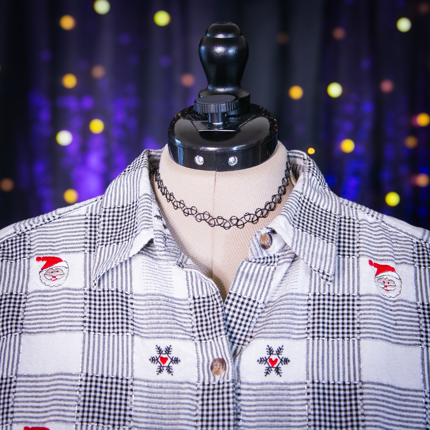 plaid santa top