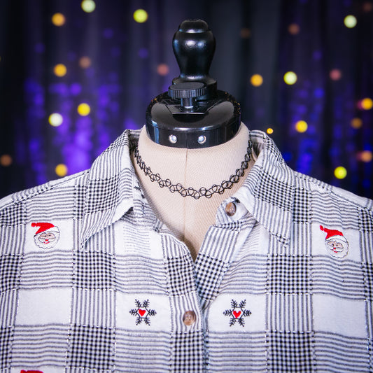plaid santa top