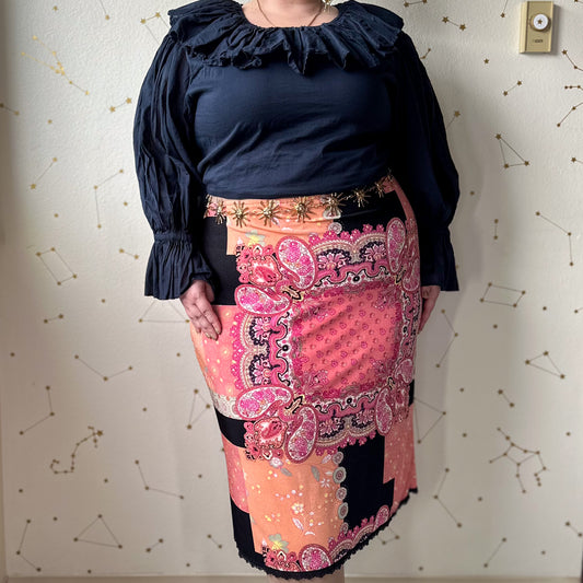 patchwork paisley skirt