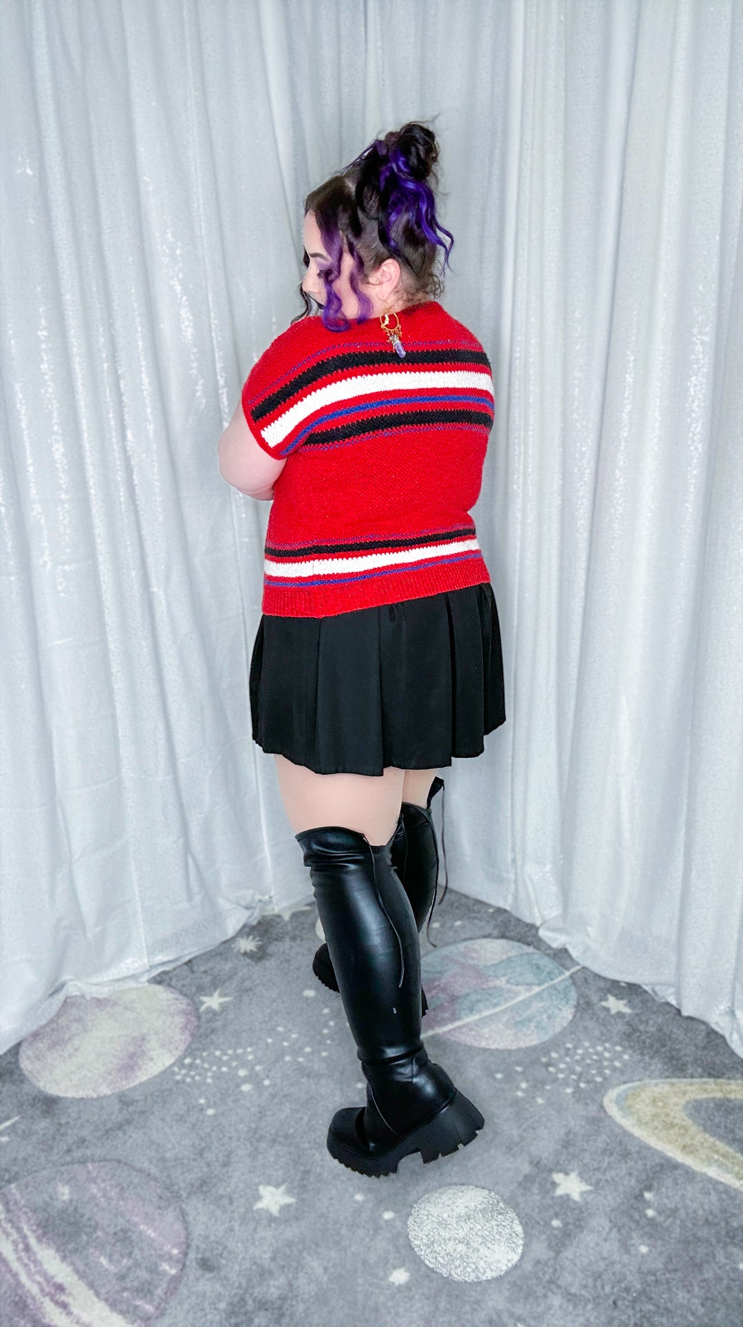 red stripe sweater top