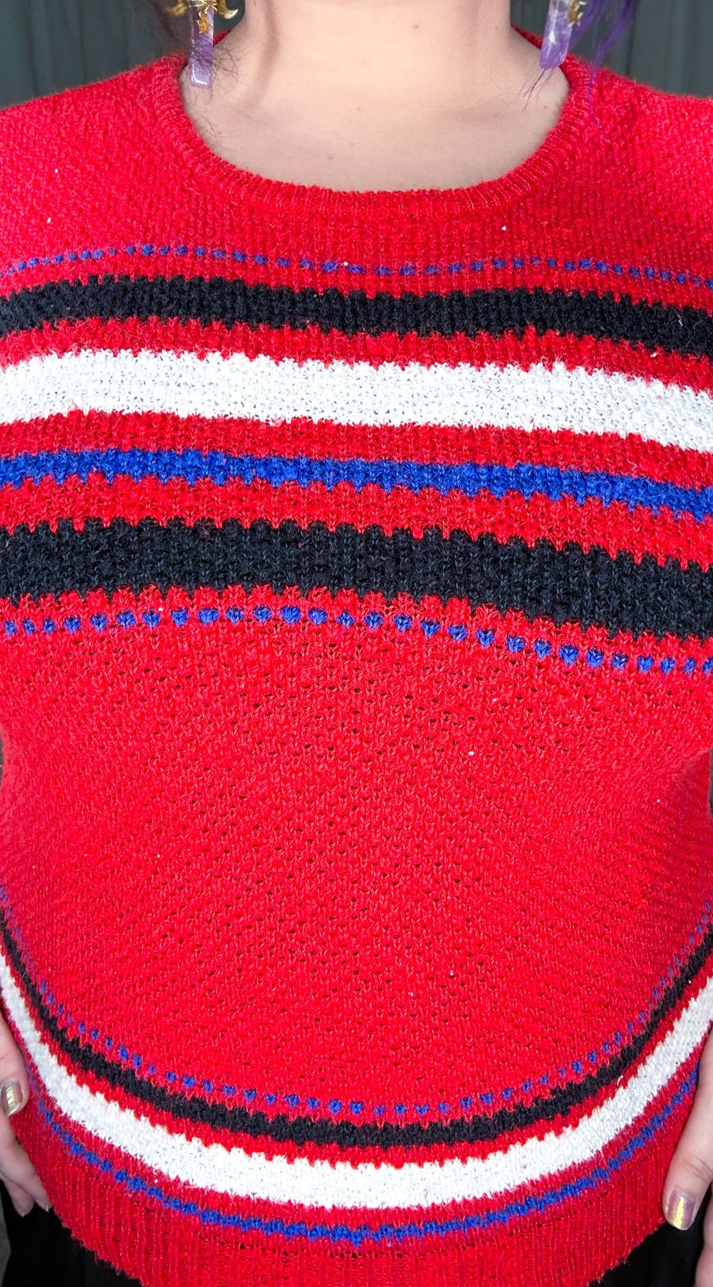 red stripe sweater top