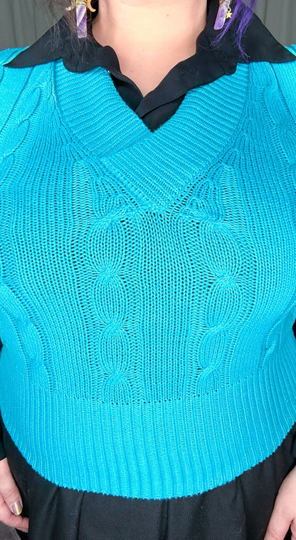robin's egg sweater vest