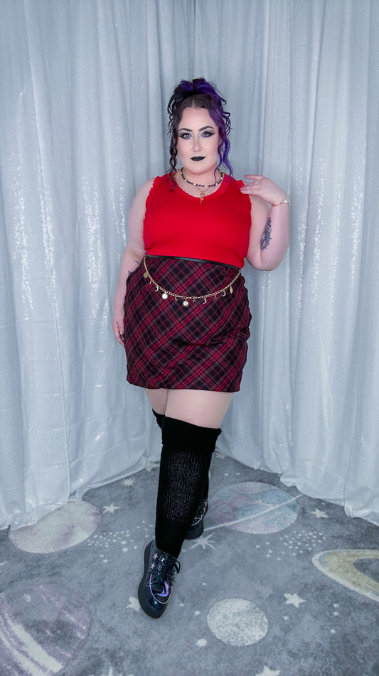 plaid moon skirt